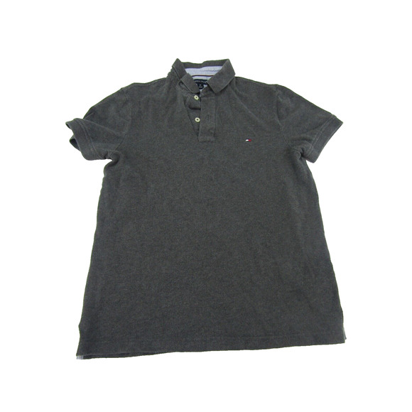 Tommy Hilfiger Gray 3/4 Button Polo Shirt Men's Small Rugby Knit Golf Outdoor - Picture 1 of 7